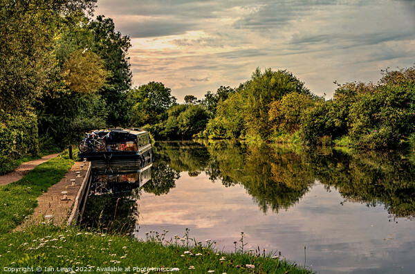 Reflections at Midgham Lock Picture Board by Ian Lewis