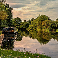 Buy canvas prints of Reflections at Midgham Lock by Ian Lewis