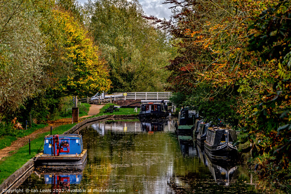 An Autumn Scene At Kintbury Lock Picture Board by Ian Lewis
