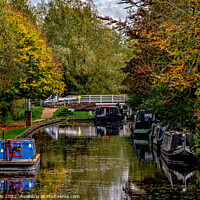 Buy canvas prints of An Autumn Scene At Kintbury Lock by Ian Lewis