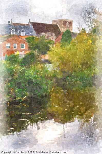 Kintbury From the Canal a Digital Painting Picture Board by Ian Lewis