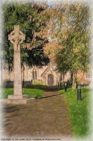 Tranquil Pathway to Medieval Church Picture Board by Ian Lewis