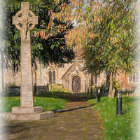 Buy canvas prints of Tranquil Pathway to Medieval Church by Ian Lewis