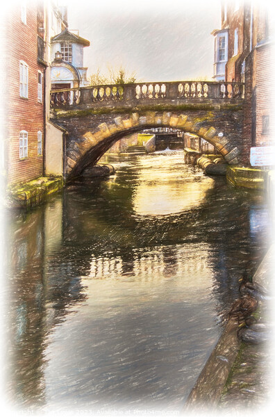 The Town Bridge Newbury Picture Board by Ian Lewis