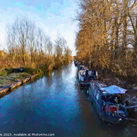 Buy canvas prints of Impressionist Winter Canal Scene at Hungerford by Ian Lewis