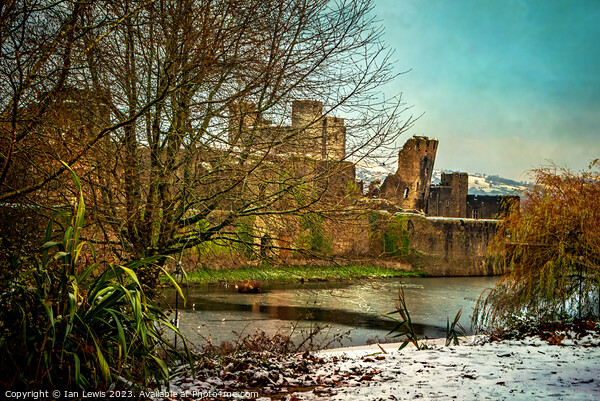 Winter at Caerphilly Castle Picture Board by Ian Lewis