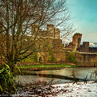 Buy canvas prints of Winter at Caerphilly Castle by Ian Lewis