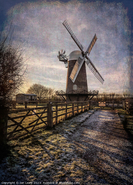 Winter Windmill Picture Board by Ian Lewis
