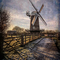 Buy canvas prints of Winter Windmill by Ian Lewis