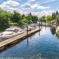 Buy canvas prints of Moored Boats at Ray Mill Island by Ian Lewis