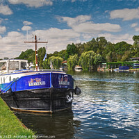 Buy canvas prints of Moorings By The Thames Path at Henley by Ian Lewis