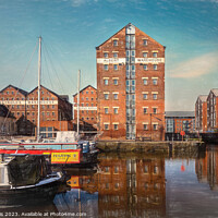 Buy canvas prints of Reflections at Gloucester's Historic Docks by Ian Lewis