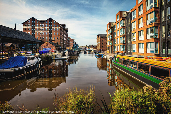 Boats and Buildings at Gloucester Docks Picture Board by Ian Lewis