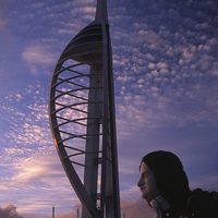 Buy canvas prints of Spinnaker Tower and Figurehead by Ian Lewis