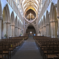Buy canvas prints of Wells Cathedral the Nave by Ian Lewis