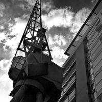 Buy canvas prints of Docklands Crane by Ian Lewis