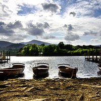 Buy canvas prints of End of the Day Derwentwater by Ian Lewis