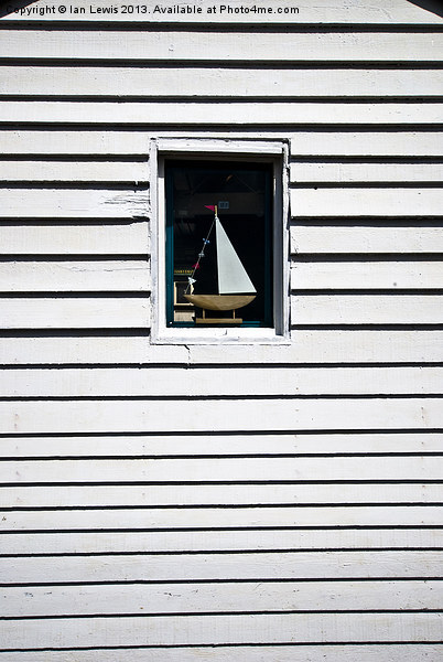 Model Boat In A Window Picture Board by Ian Lewis