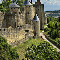 Buy canvas prints of Carcassonne City Walls by Ian Lewis