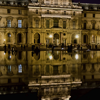 Buy canvas prints of Reflections of the Louvre Palace by Ian Lewis