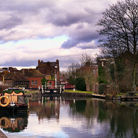 Buy canvas prints of Above Town Lock Newbury by Ian Lewis