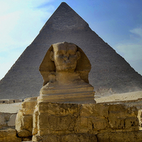 Buy canvas prints of The Sphynx and Great Pyramid by Ian Lewis
