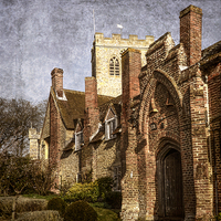Buy canvas prints of Almshouses and Church at Ewelme by Ian Lewis