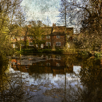 Buy canvas prints of Across the Kings Pool Ewelme by Ian Lewis