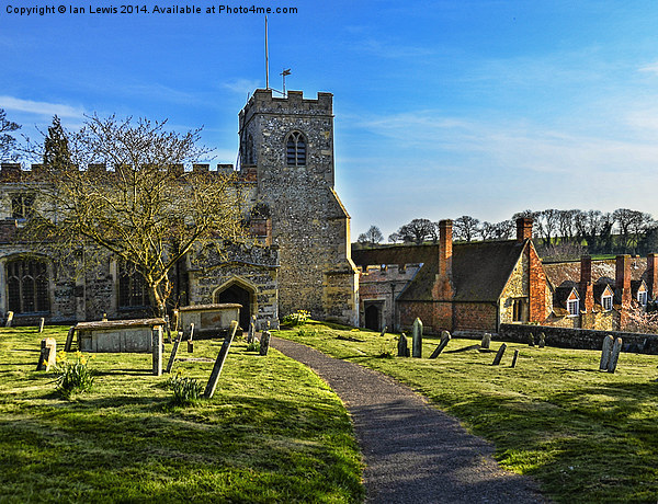 Church and Almshouses Ewelme Picture Board by Ian Lewis