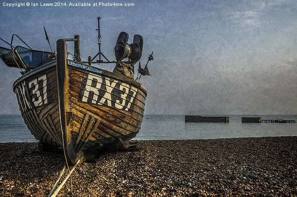 Hastings Fishing Boat Picture Board by Ian Lewis