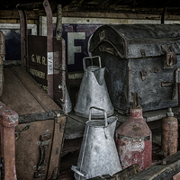 Buy canvas prints of Loaded Station Handcart by Ian Lewis