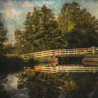 Buy canvas prints of  The Swing Bridge At Sulhamstead by Ian Lewis