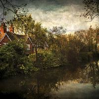 Buy canvas prints of Kennet and Avon near Theale  by Ian Lewis