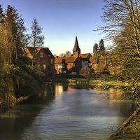 Buy canvas prints of  Whitchurch on Thames Mill and Church  by Ian Lewis