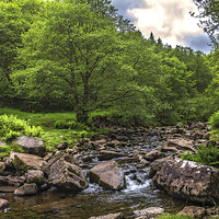 Buy canvas prints of  Caerfanell River Above Talybont by Ian Lewis