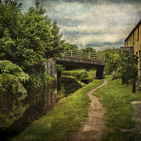 Buy canvas prints of  Canalside Cottages at Talybont by Ian Lewis