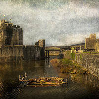 Buy canvas prints of Inner Moat At Caerphilly Castle by Ian Lewis