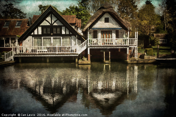 Boathouses at Goring on Thames Picture Board by Ian Lewis