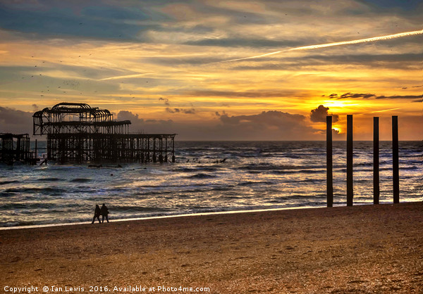 Sunset Over The West Pier Picture Board by Ian Lewis