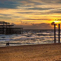 Buy canvas prints of Sunset Over The West Pier by Ian Lewis