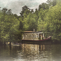 Buy canvas prints of College Barge Near Iffley by Ian Lewis