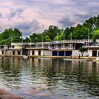 Buy canvas prints of Oxford University Boathouses by Ian Lewis