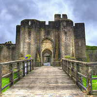 Buy canvas prints of Caerphilly Castle Gatehouse by Ian Lewis