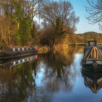 Buy canvas prints of Narrow Boats At Woolhampton by Ian Lewis