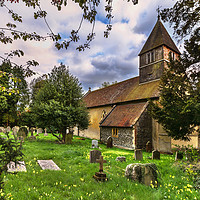 Buy canvas prints of The Churchyard at St Laurence Tidmarsh by Ian Lewis