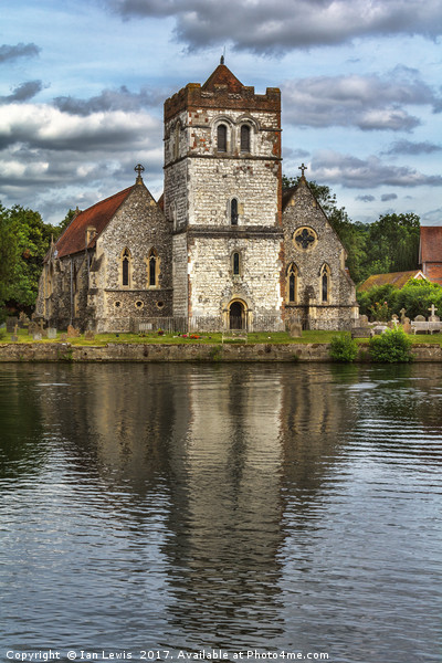 Bisham Church Reflected Picture Board by Ian Lewis