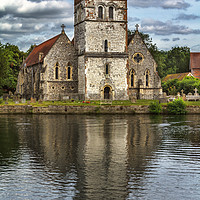 Buy canvas prints of Bisham Church Reflected by Ian Lewis