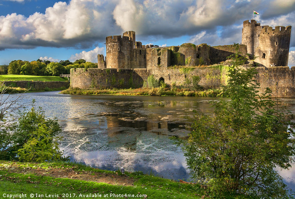 Caerphilly Castle Moat Picture Board by Ian Lewis