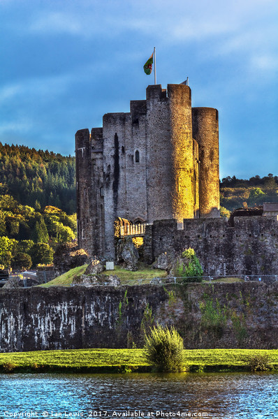 Towers Of Caerphilly Castle Gatehouse Picture Board by Ian Lewis