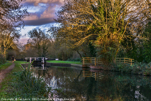 Autumn Reflections On The Kennet Picture Board by Ian Lewis